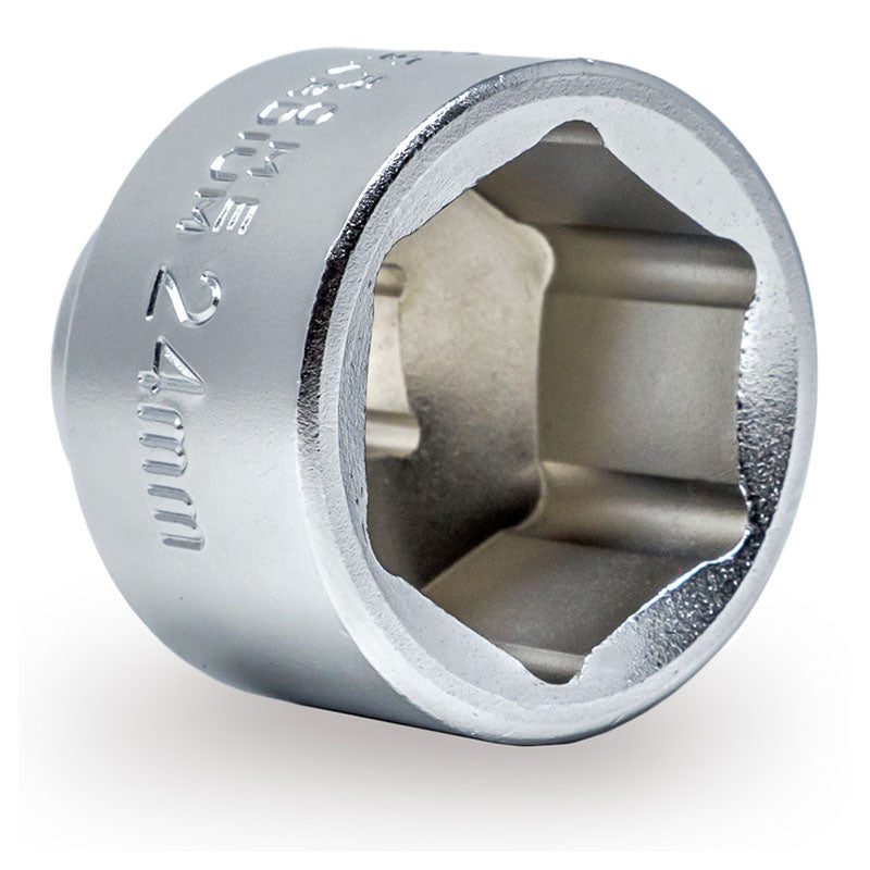24mm Low Profile Oil Filter Socket - 3/8” Drive, 6-Point Aluminum Alloy, Fits BMW, Chevy, Dodge, Jeep & More