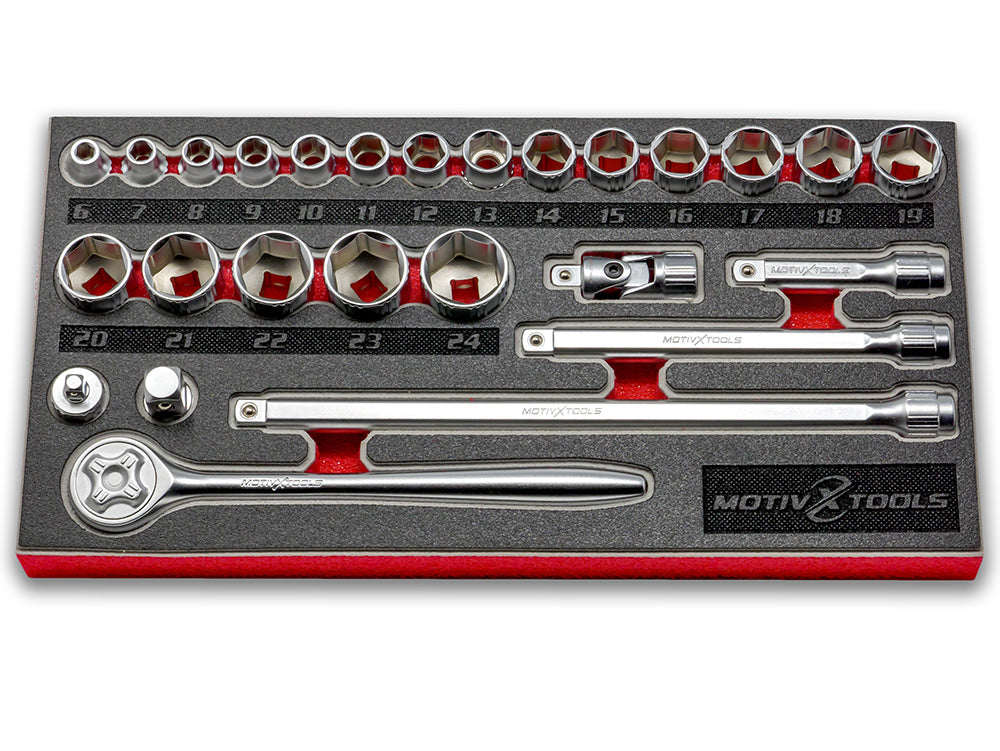 3/8" Drive Metric Socket And Ratchet Set - 26 Pc