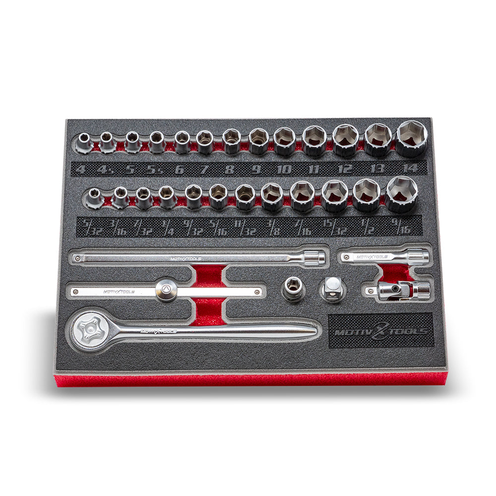 1/4" Drive Metric & SAE Socket And Ratchet Set - 32 Pc